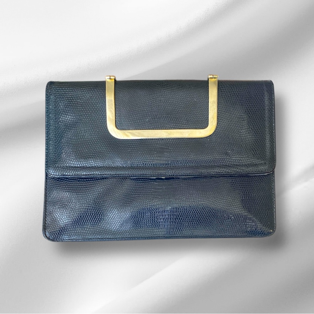 Morris Moskowitz Vintage 1960’s Leather Snakeskin Embossed Handbag/Shoulder Bag